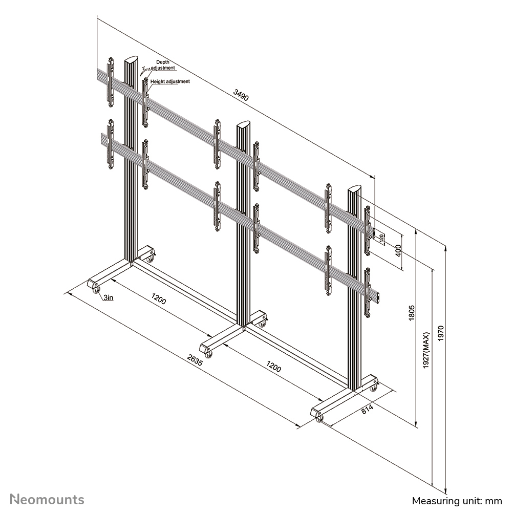 Neomounts Pro video wall floor stand
